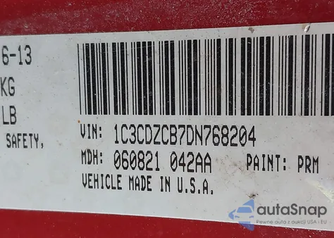 2013 Dodge Avenger Sxt z USA, uszkodzony, nr VIN 1C3CDZCB7DN768204